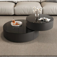 Coffee table Black Solid wood Eco-friendly Board Tempered glass htyjj-6632