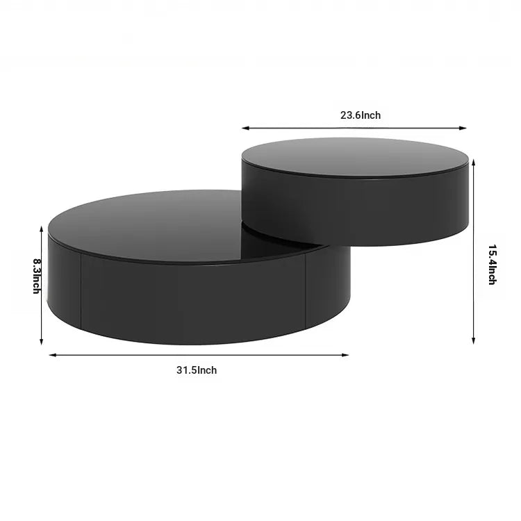 Coffee table Black Solid wood Eco-friendly Board Tempered glass htyjj-6632