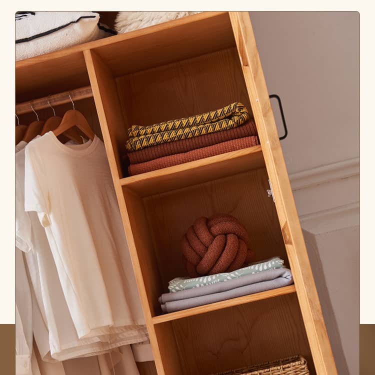 Elegant Ash Wood Cabinet with Natural Rattan Details htzm-1513
