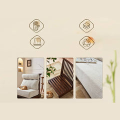 Stylish Beige Brown Sofa with Natural Ash Wood Frame, Cotton Linen Upholstery, & Rattan Accents htzm-1518