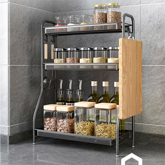 Sleek Black Storage Rack - Organize Your Space with Style and Durability hwn-1616