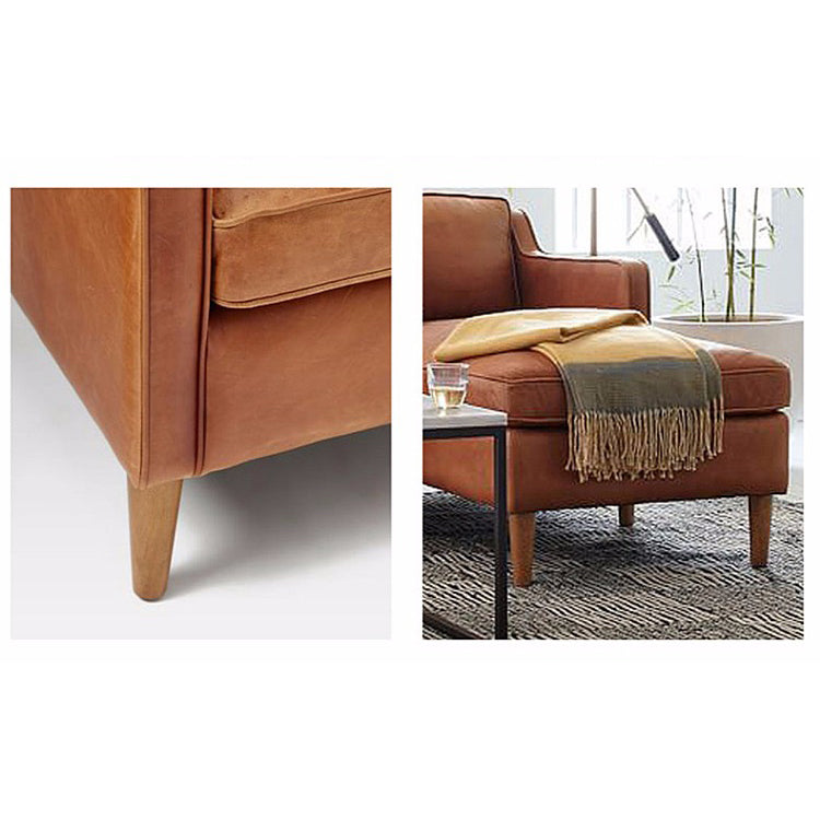Solid Wood Faux Leather Sofa in Camel, Blue, Black, and Green - Stylish & Durable hxcyj-1332