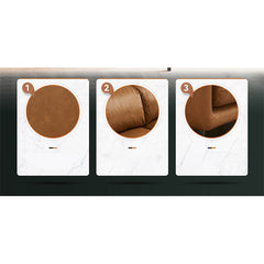 Elegant Camel Black Green Sofa | Dark Brown Solid Wood Frame & Faux Leather Cotton Blend hxcyj-1337