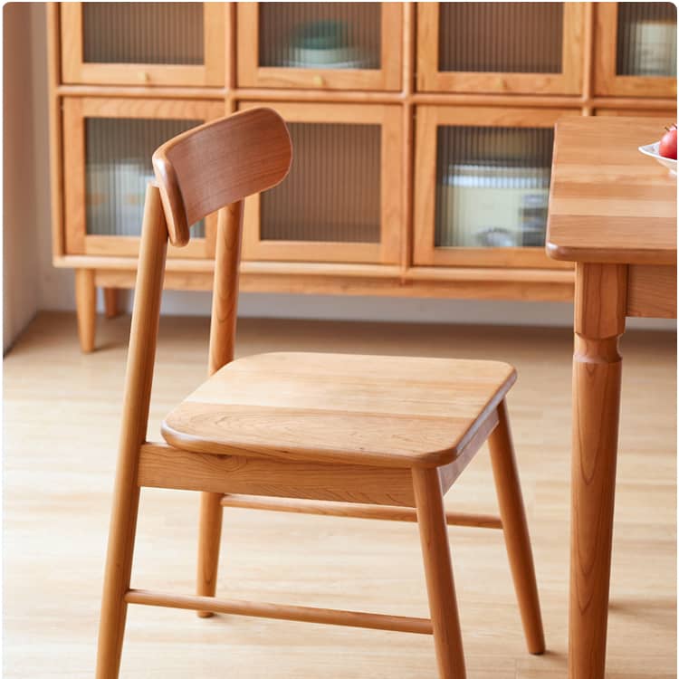 Elegant Natural Wood Chair in Brown - Oak, Cherry, and Black Walnut Options hykmq-740