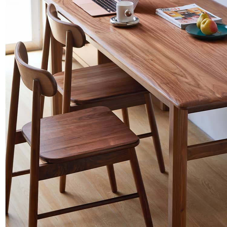 Elegant Natural Wood Chair in Brown - Oak, Cherry, and Black Walnut Options hykmq-740