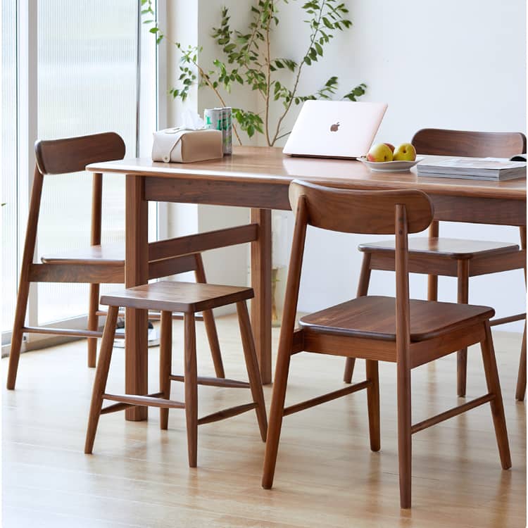 Elegant Natural Wood Chair in Brown - Oak, Cherry, and Black Walnut Options hykmq-740