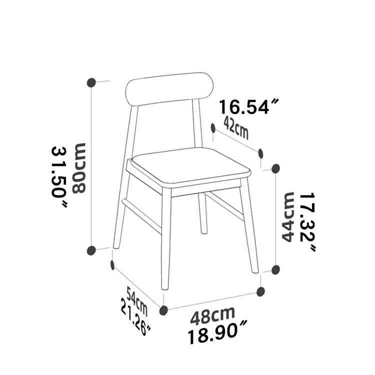 Elegant Natural Wood Chair in Brown - Oak, Cherry, and Black Walnut Options hykmq-740
