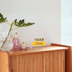 Elegant Cherry Wood Makeup Table with Copper Accents & Glass Top hykmq-752