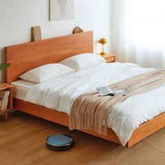Stunning Cherry Wood Bed Frame - Natural Wood Finish for Elegant Bedroom Decor hykmq-773