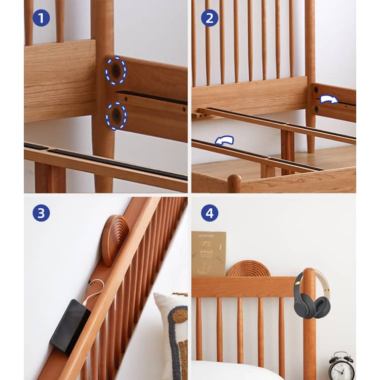 Natural Wood Beds: Elegant Cherry and Classic Pine Options hykmq-776