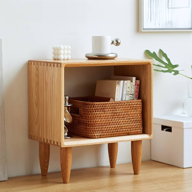 Elegant Bedside Cupboard - Natural Wood Finish in Brown, Red Oak, Cherry, and Black Walnut hykmq-777