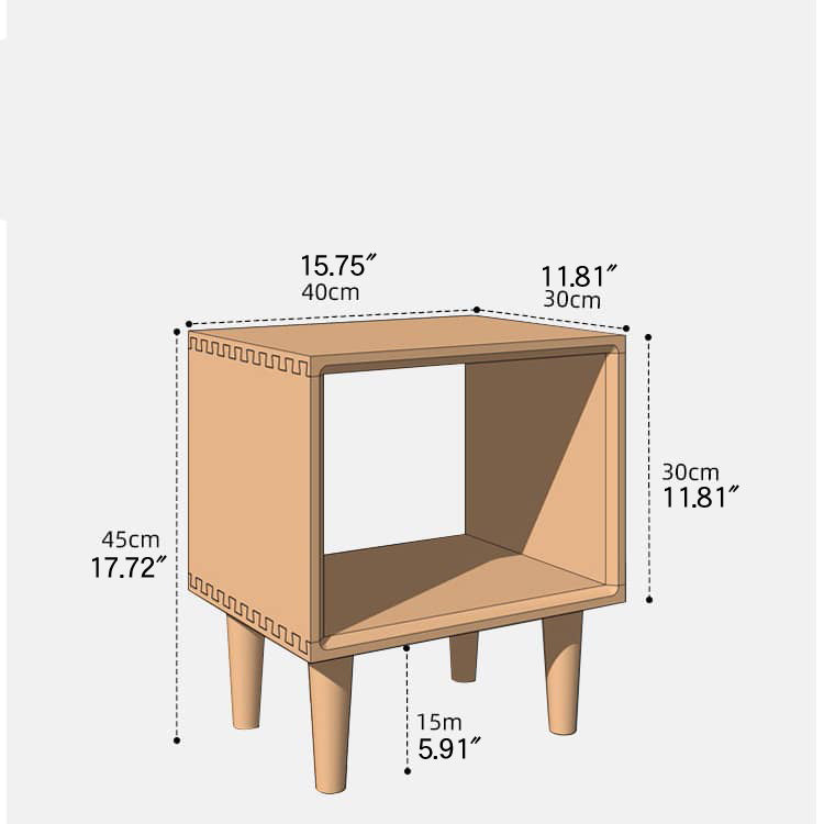 Elegant Bedside Cupboard - Natural Wood Finish in Brown, Red Oak, Cherry, and Black Walnut hykmq-777