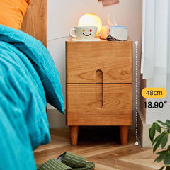 Stylish Red Oak & Cherry Wood Ply Bedside Cupboard for Elegant Bedroom Decor hykmq-792