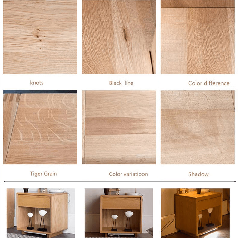 Elegant Brown Oak Wood Tea Table - Natural Finish, Perfect for Any Room hym-485