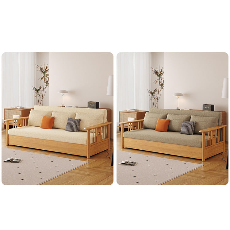 Modern Sofa with Vibrant Colors: Yellow, Light Brown, Gray, Orange & Blue - Premium Cotton-Linen Upholstery & Dark Ash Wood Frame hyt-1429