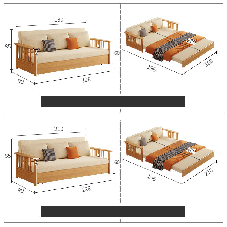Modern Sofa with Vibrant Colors: Yellow, Light Brown, Gray, Orange & Blue - Premium Cotton-Linen Upholstery & Dark Ash Wood Frame hyt-1429