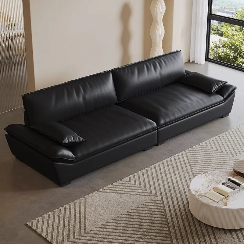 Sofa Black Synthetic leather Down Pine Stuffing cotton hzmkj-5950