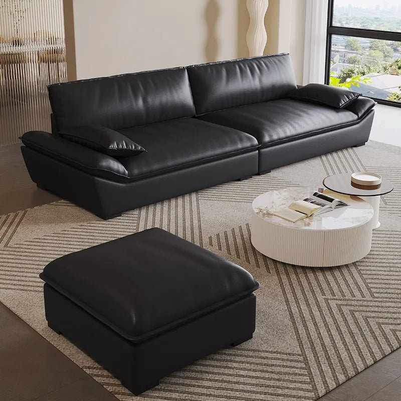 Sofa Black Synthetic leather Down Pine Stuffing cotton hzmkj-5950