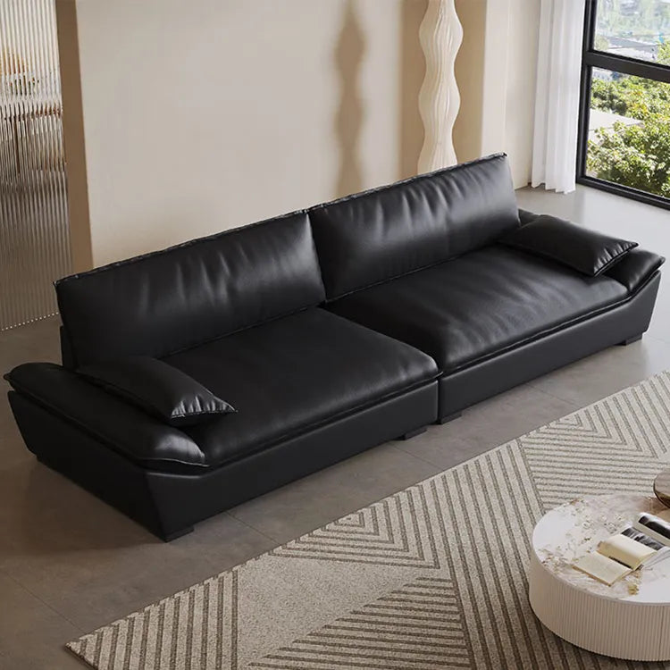 Sofa Black Synthetic leather Down Pine Stuffing cotton hzmkj-5950