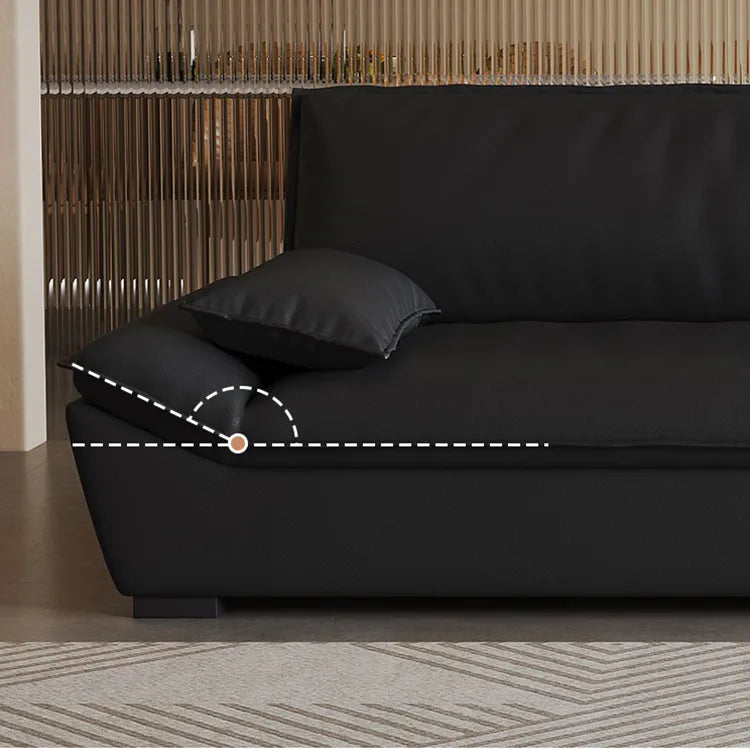Sofa Black Synthetic leather Down Pine Stuffing cotton hzmkj-5950