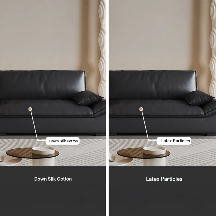 Sofa Black Synthetic leather Down Pine Stuffing cotton hzmkj-5950