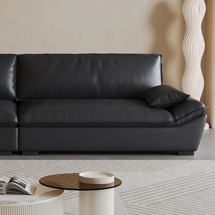 Sofa Black Synthetic leather Down Pine Stuffing cotton hzmkj-5950