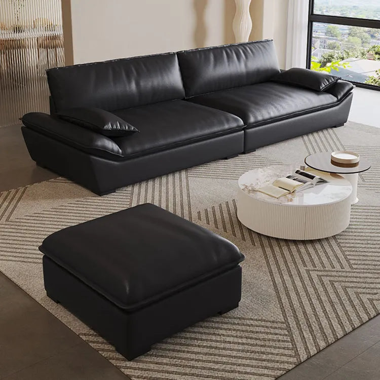 Sofa Black Synthetic leather Down Pine Stuffing cotton hzmkj-5950