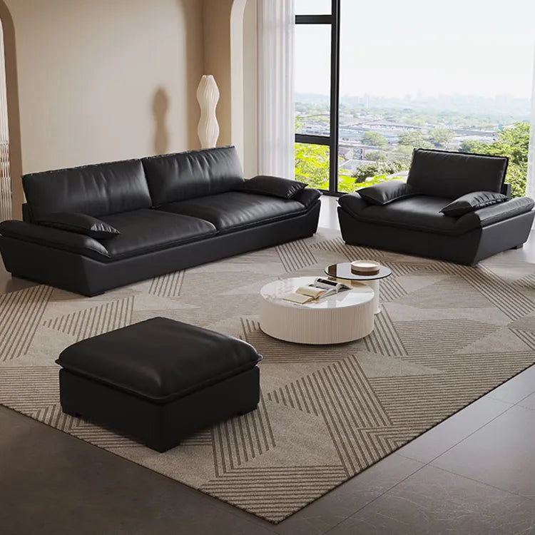 Sofa Black Synthetic leather Down Pine Stuffing cotton hzmkj-5950