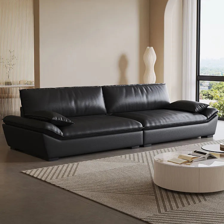 Sofa Black Synthetic leather Down Pine Stuffing cotton hzmkj-5950