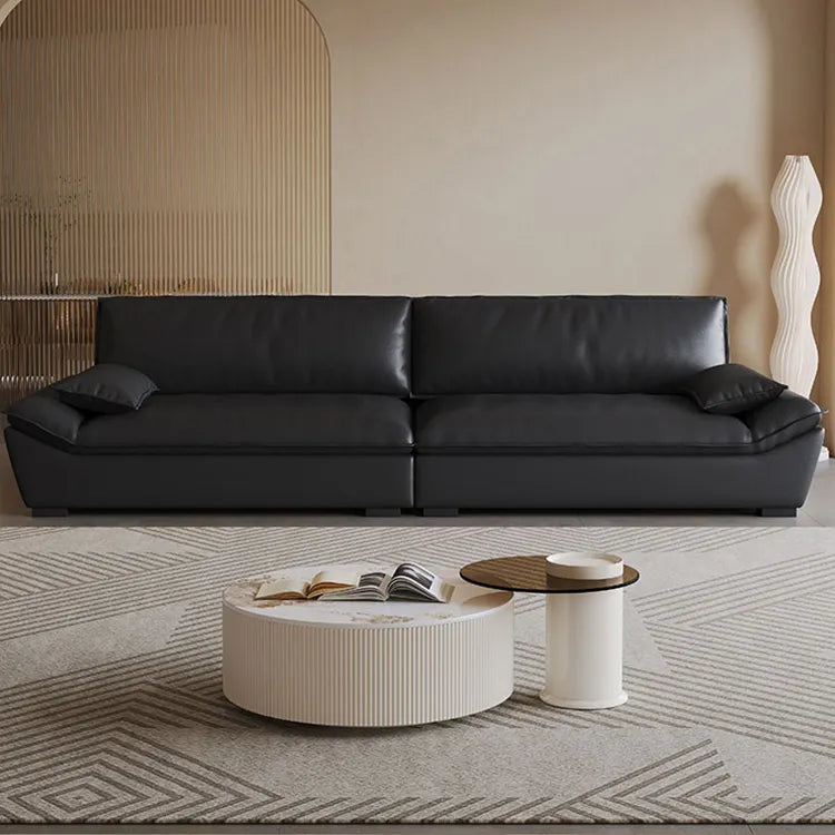 Sofa Black Synthetic leather Down Pine Stuffing cotton hzmkj-5950