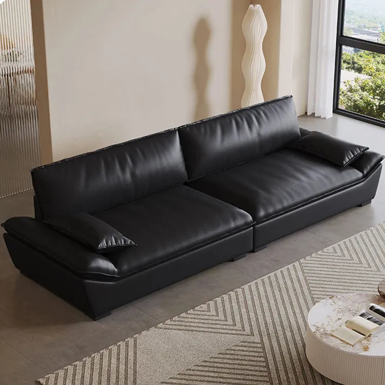Sofa Black Synthetic leather Down Pine Stuffing cotton hzmkj-5950