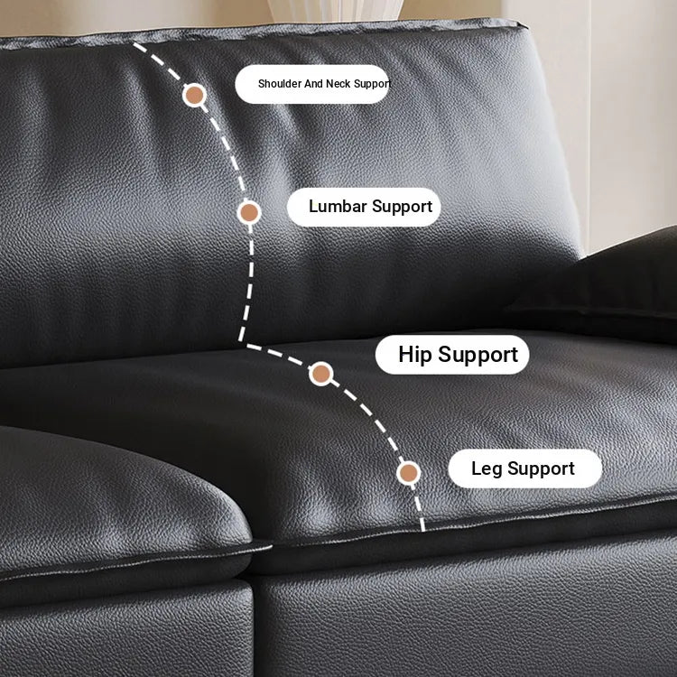 Sofa Black Synthetic leather Down Pine Stuffing cotton hzmkj-5950