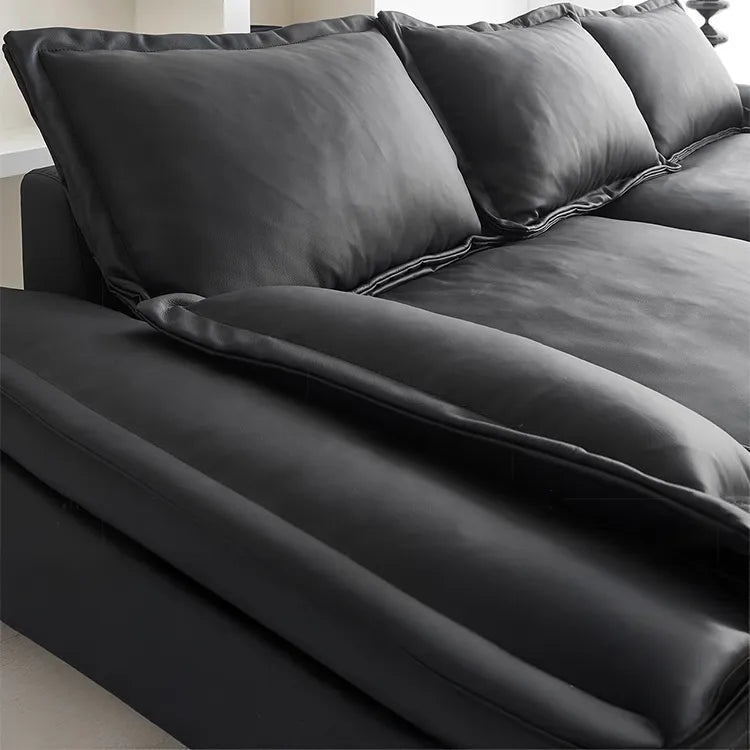Sofa Black Synthetic leather Down Solid wood Stuffing cotton Techno Fabric hzmkj-5952