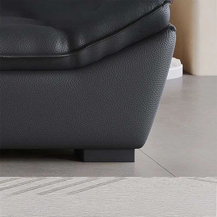 Sofa Black Synthetic leather Down Solid wood Stuffing cotton Techno Fabric hzmkj-5952