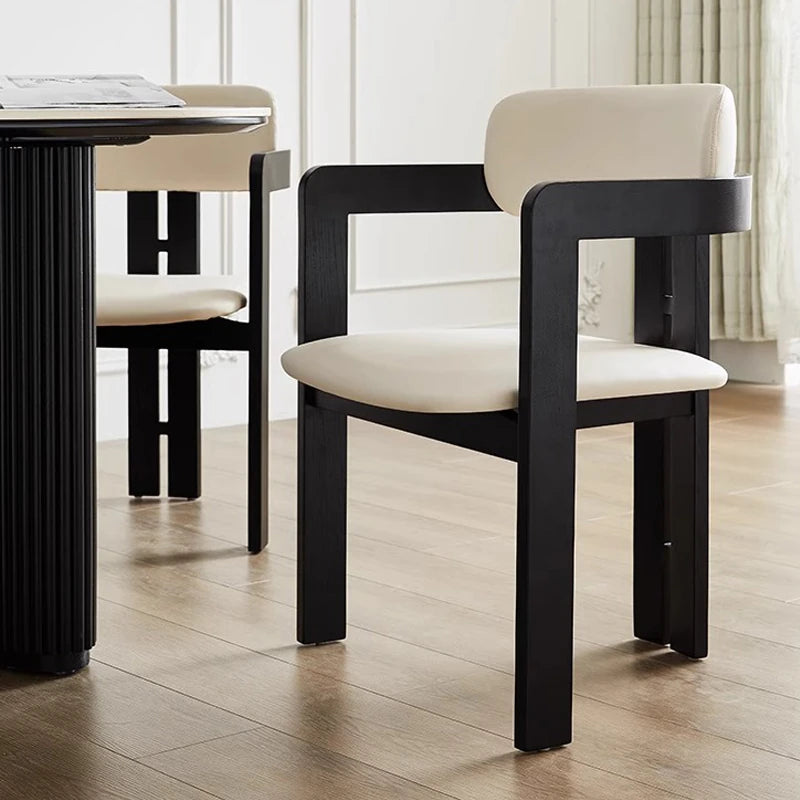 Stylish Ash Wood and Faux Leather Armchair for Modern Living Spaces hzmzw-3153