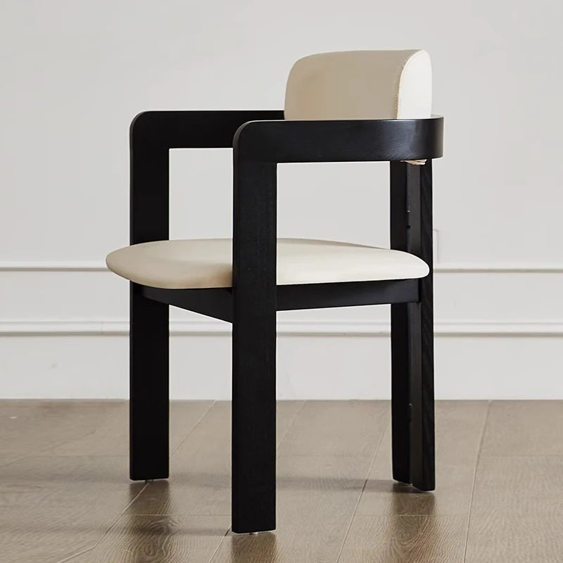 Stylish Ash Wood and Faux Leather Armchair for Modern Living Spaces hzmzw-3153