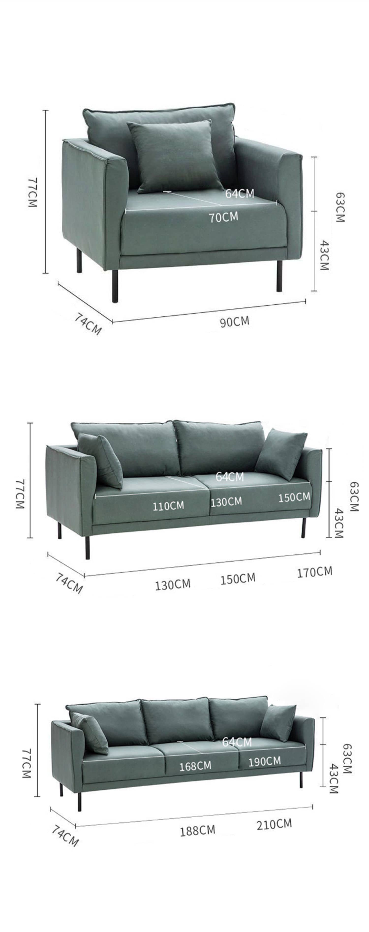 Stylish Multi-Color Fabric Sofas: Orange, Dark Green, Blue, and More - Ultimate Comfort & Elegance! ja-22
