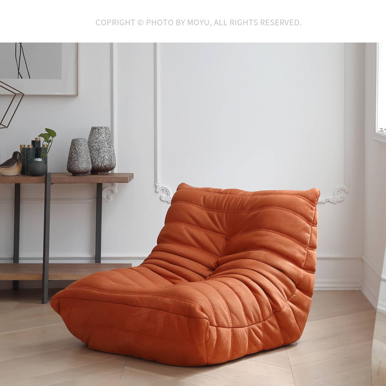 Scratch-Resistant Suede Sofa - Vibrant Orange, White, Pink, and Yellow Options my-345