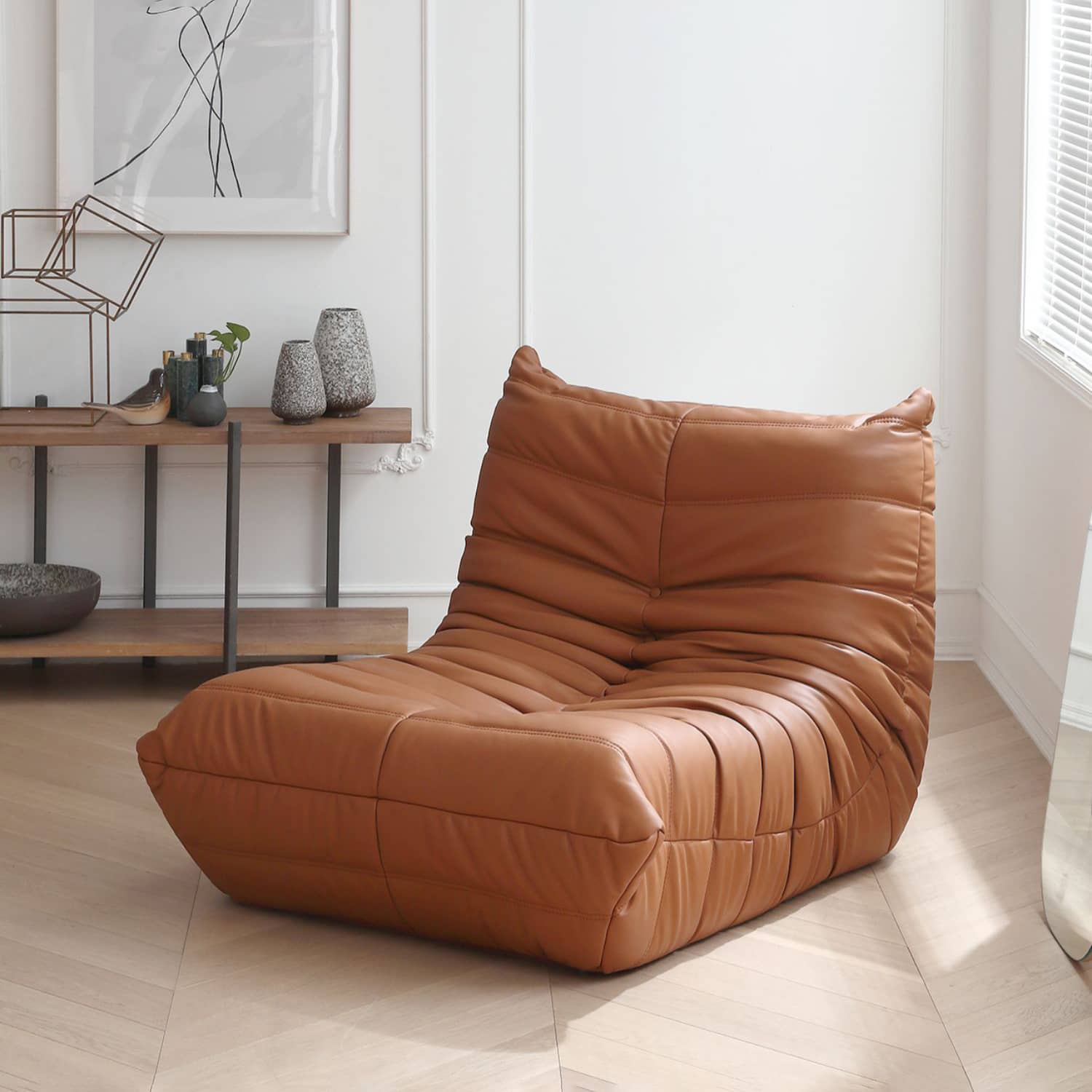 Scratch-Resistant Suede Sofa - Vibrant Orange, White, Pink, and Yellow Options my-345