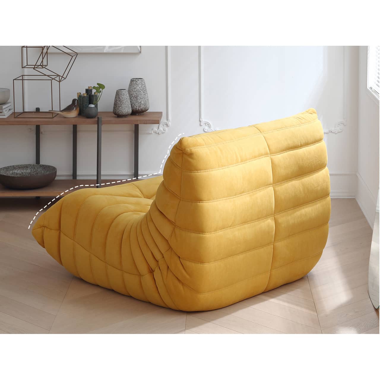 Scratch-Resistant Suede Sofa - Vibrant Orange, White, Pink, and Yellow Options my-345