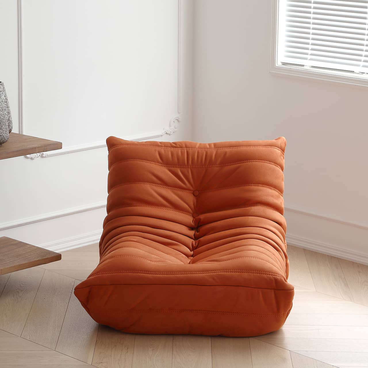 Scratch-Resistant Suede Sofa - Vibrant Orange, White, Pink, and Yellow Options my-345