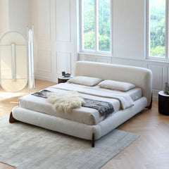 Elegant Bed Frame in White Pine & Ash Wood - Premium Quality and Craftsmanship my-375