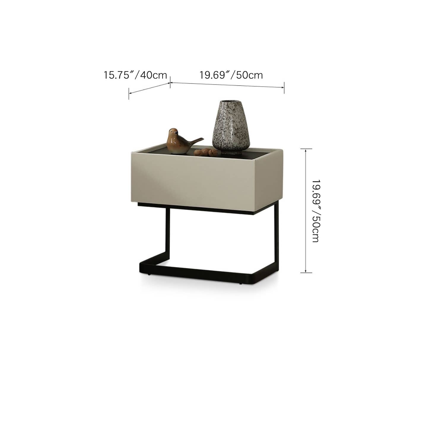 Stylish Bed Frame with Light Brown Pine and Leather Finish my-376