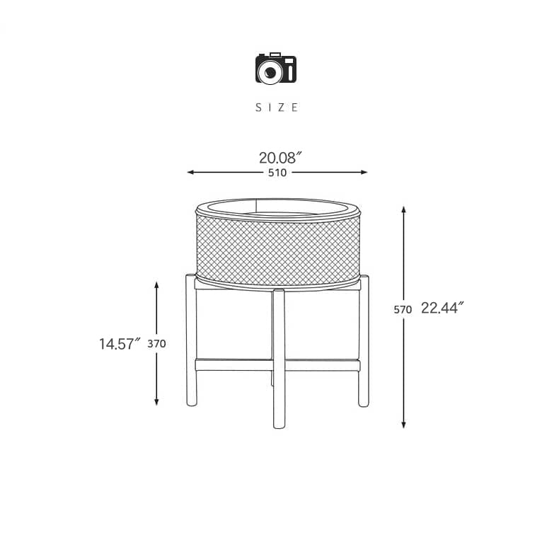 Stylish Natural Oak Wood Tea Table with Rattan Accents tzm-528