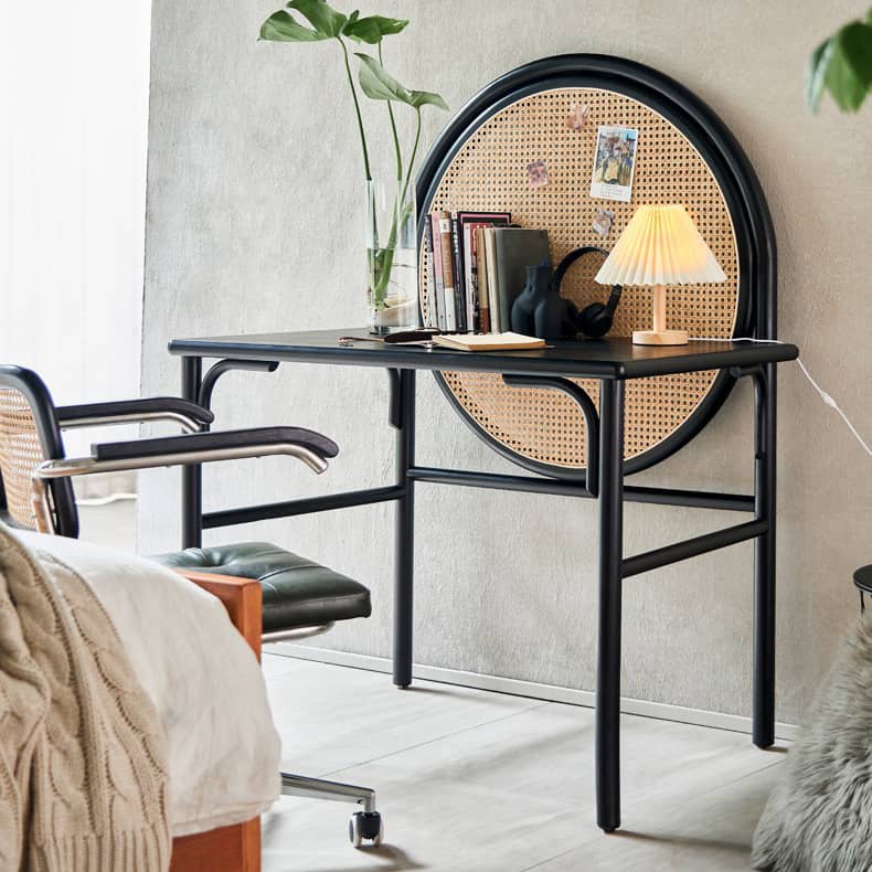 Modern Rattan & Ash Wood Chair with PU Leather and Stainless Steel Accents - Green & Orange Design tzm-551