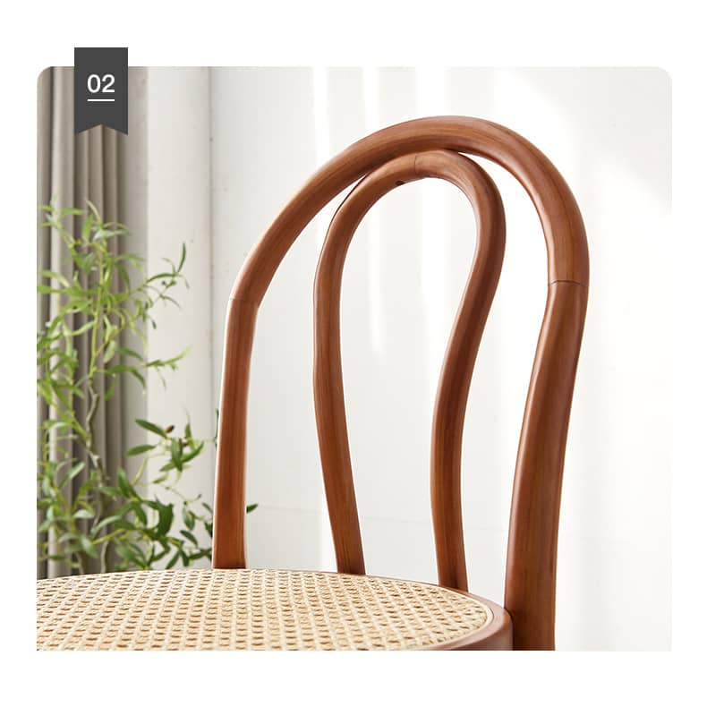 Elegant Light Brown Rattan Wooden Chair - Natural Wood Accent Seating

 tzm-555