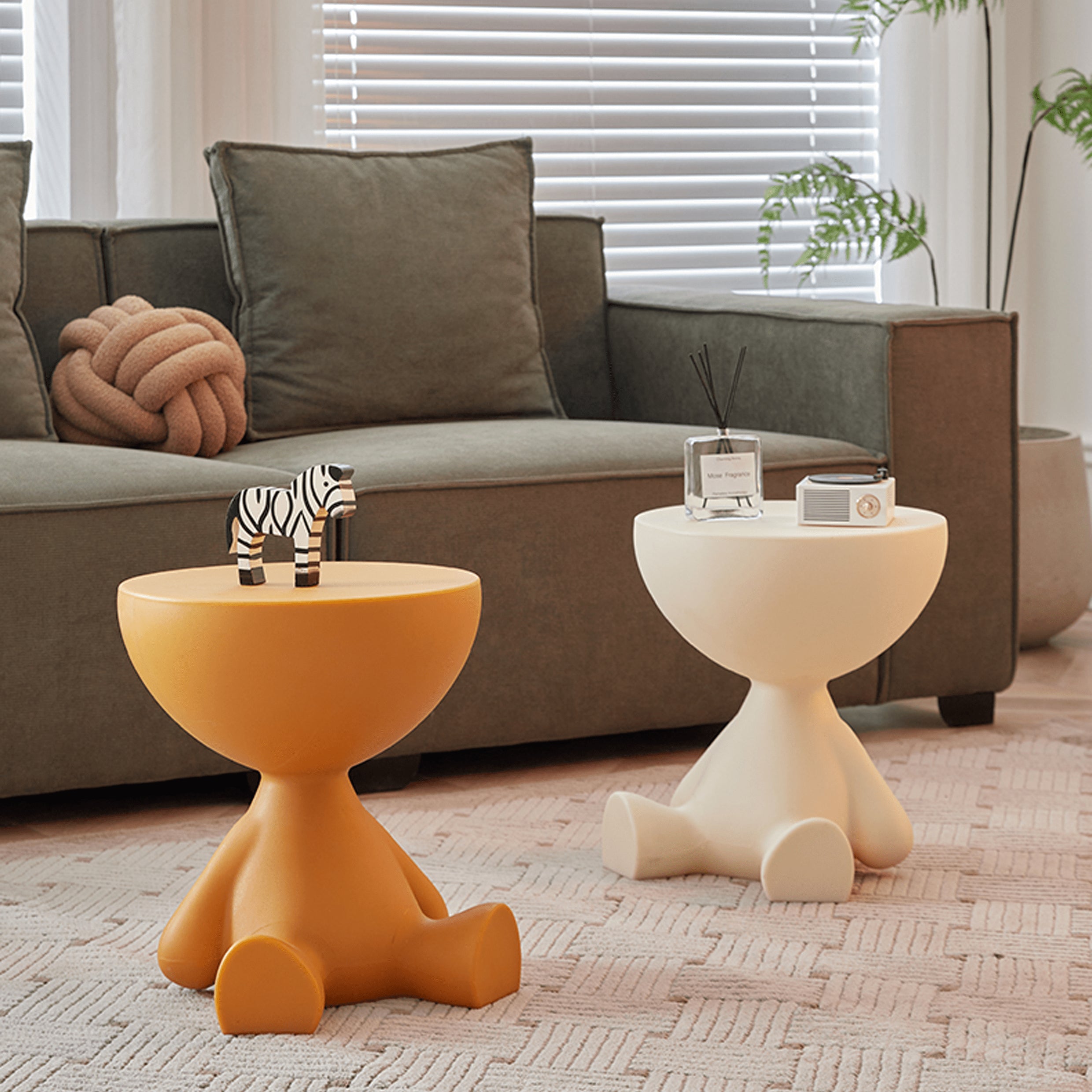 Elegant Multi-Color Tea Table: Modern Black, White, Gray, Yellow, Green, Pink, Red, and Blue Options ym-629