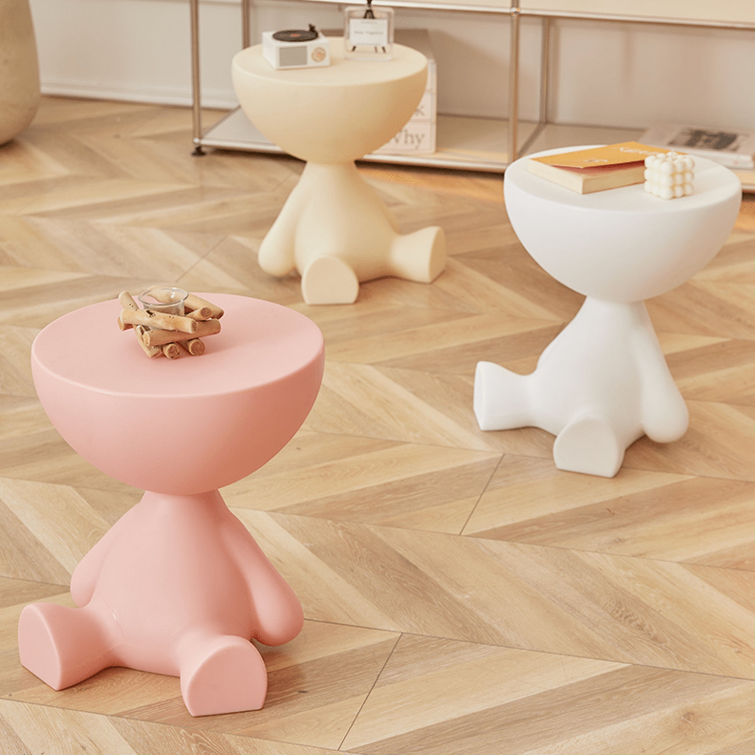 Elegant Multi-Color Tea Table: Modern Black, White, Gray, Yellow, Green, Pink, Red, and Blue Options ym-629