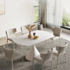 Elegant White & Black Sintered Stone Table for Modern Dining Spaces yw-170