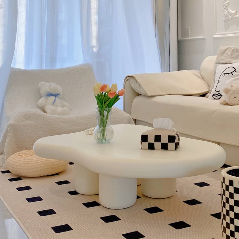 Modern Off White Black GFRP Tea Table - Stylish & Durable Design yw-178